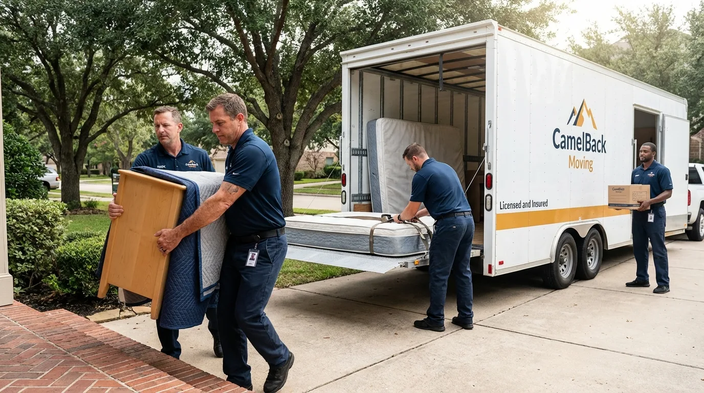 Crew loading residential truck for cross-state move from Stokesdale, NC